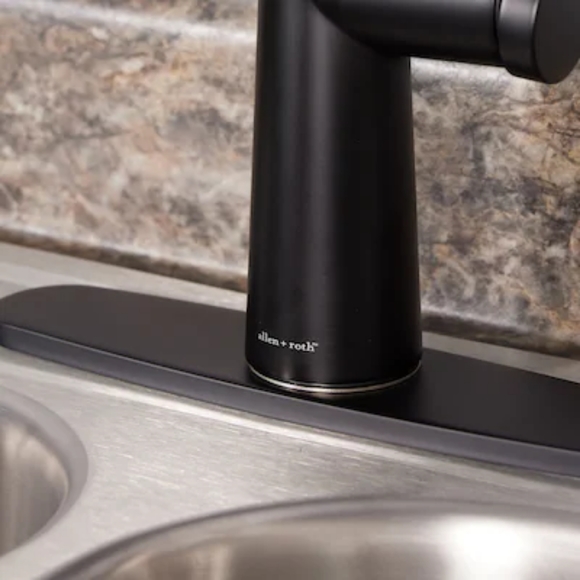 Allen + Roth Bryton Matte Black Single Handle Pull-down Kitchen Faucet with LED - Picture 9 of 12